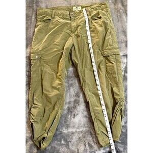 Woolrich Women’s Size 8 Green Cargo Crop Capri Ruched Leg Pants Casual